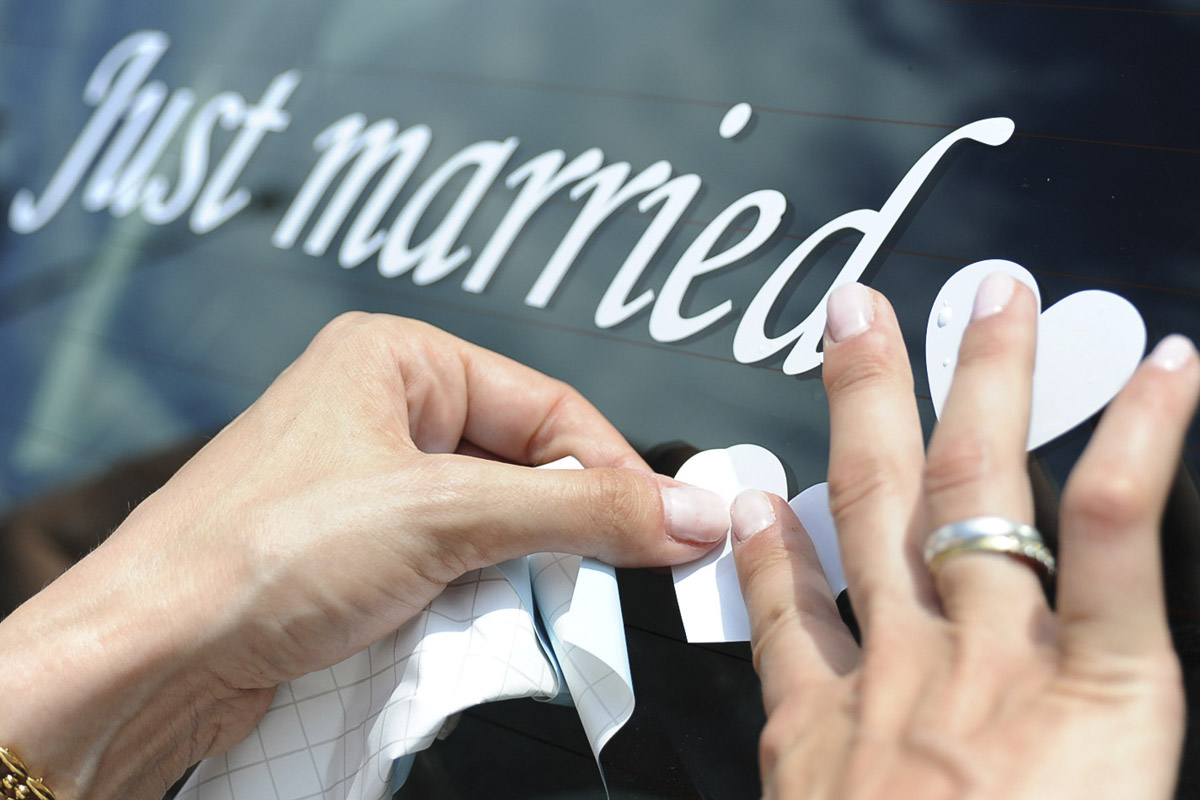 Just married Sticker auf Auto