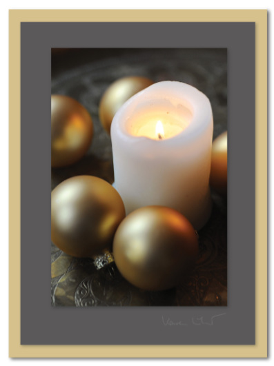 "Kerze mit Gold" - Weihnachtskarten von nicecards